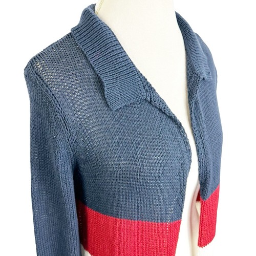 Wooden Ships American Flag Stripes Sweater Open Cardigan Size S/M oversized - Picture 3 of 10