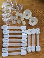 Child Locks Set Cabinet Door Locks Stove Knob Cover Corner Guards - 44 Pieces