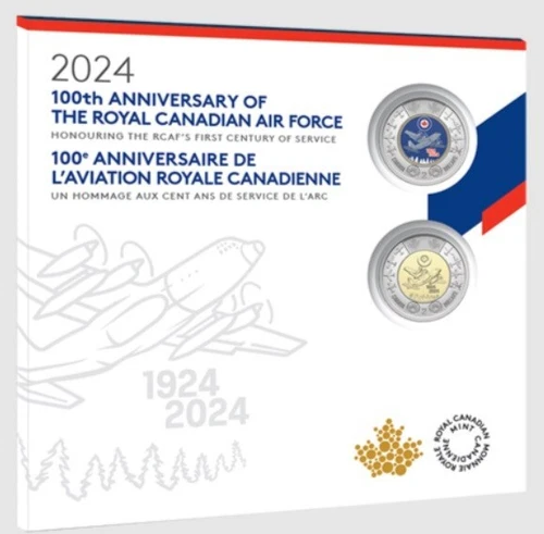 2024 CANADA RCAF 100th ROYAL CANADIAN AIR FORCE 2 COIN GIFT SET   NEW AND SEALED