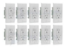 20A Amp GFCI Tamper Resistant Safety Outlet - UL Listed TR Self-Test (10 Pack)
