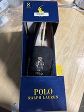 polo Ralph Lauren Bear Men's Black Slippers size 8 Memory foam rubber 90