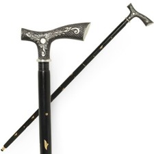 Luxury Wooden Walking Stick with Antique Brass Handle for Walking Support