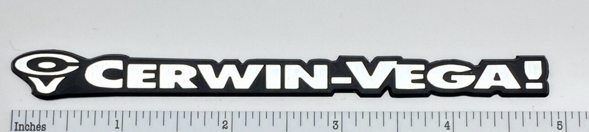 Cerwin-Vega! Custom Made Incised Logo Incised Silver and Black