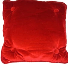 Red 4 Button Per Side Pillow Soft Plush 11.5" Square Free Shipping