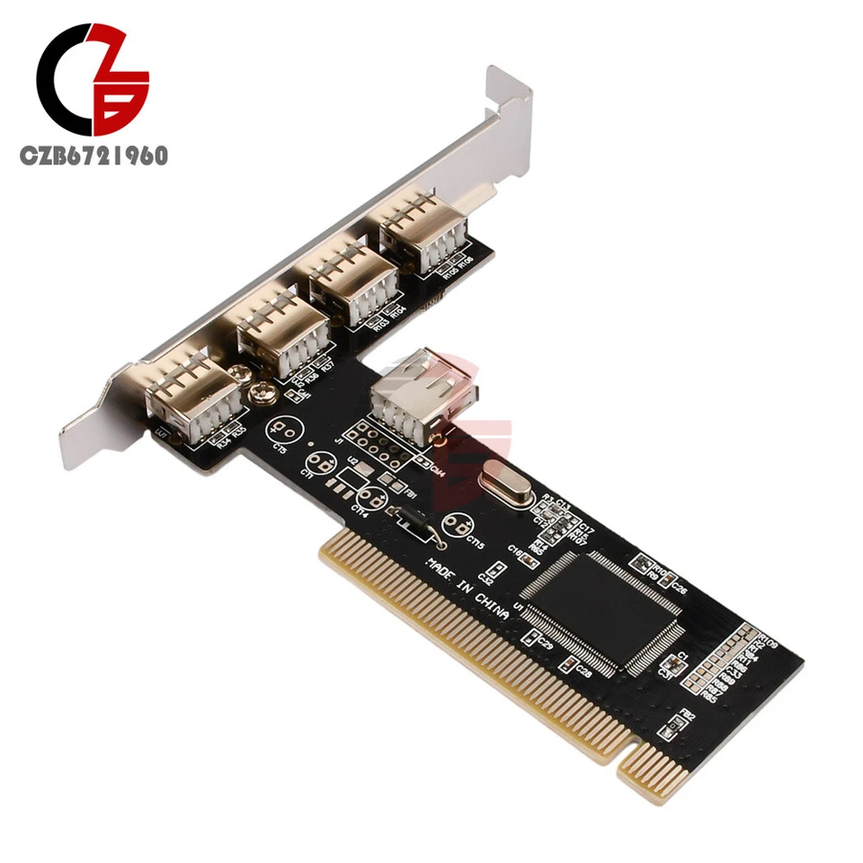 High Speed 480Mbps 5 Port USB 2.0 PCI Hub Card Controller Adapter Module - Image 4 of 4