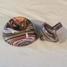 ANDY DAVIS, Glass Art Spinning Top Base, Rainbow Run , 320E