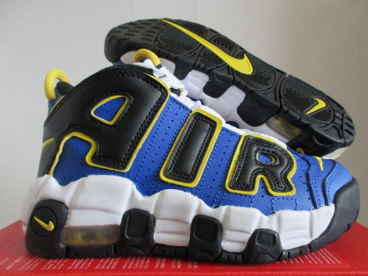 NIKE AIR MORE UPTEMPO (PS) PEACE LOVE BASKETBALL BLUE-YELLOW NIKE AIR MORE UPTEMPO (PS) PEACE LOVE BASKETBALL BLUE-YELLOW