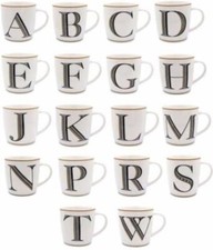 NEW ALPHABET MUGS LETTERS NOVELTY CERAMIC COFFEE TEA CUP DRINKING CUPS KITCHEN