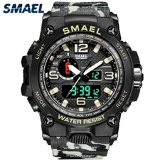 SMAEL men watches Quartz and digital machenism, 50M Waterproof and Dual display