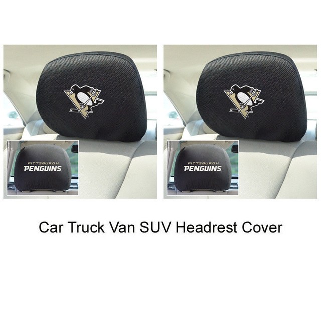 New 2pc NHL Pittsburgh Penguins Automotive Gear Car Truck Headrest
