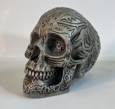 Vintage 1998 WUI Summit Skull Collection Pewter Tribal Tattoo