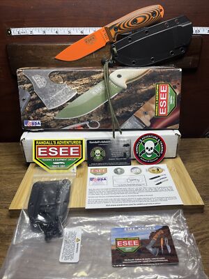 Esee Knives Model 4 - 3D Orange & Black G-10 Handle / 1095 Steel / Orange Textur