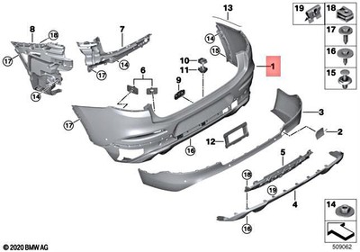 Genuine BMW G02 X4 20dX 20iX 25dX 30dX Panel Bumper Primed Rear  