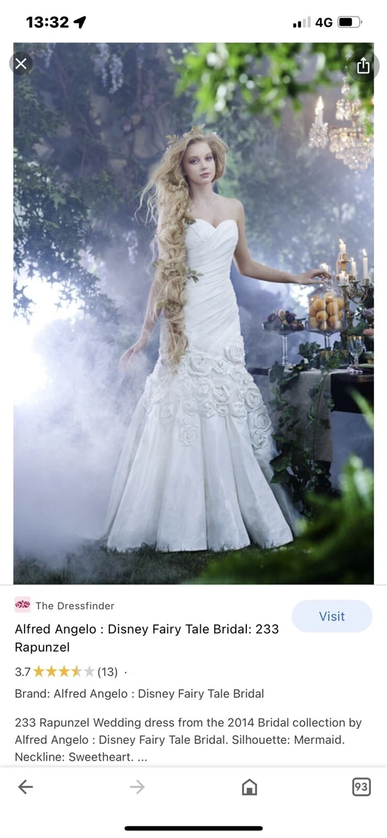 alfred angelo rapunzel wedding dress. With Cape train