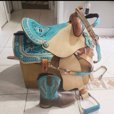 Western LedersattelTrail Barrel Racing Pleasure Trail Erwachsene Pferdesattel