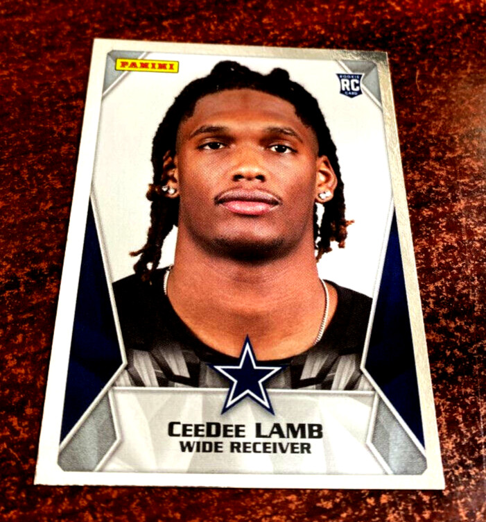 2020 NFL Sticker & Card CEEDEE LAMB "SILVER" Chrome FOIL SP Rookie #85 COWBOYS