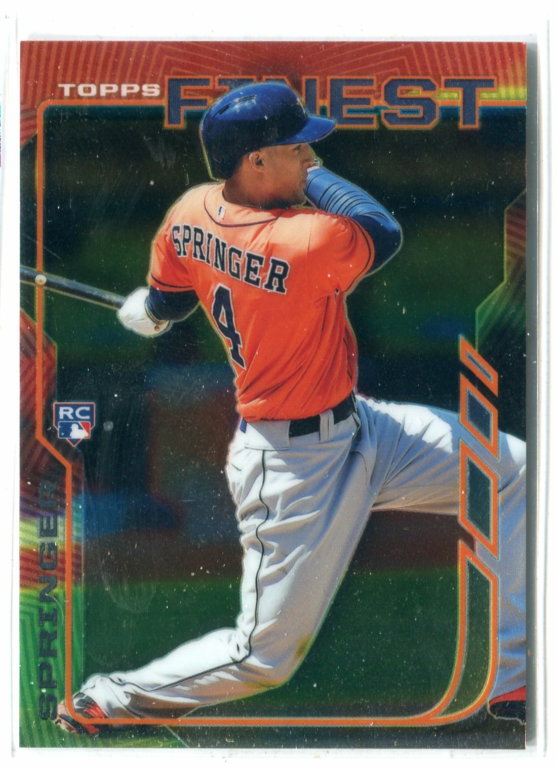 2014 Topps Finest George Springer RC ROOKIE CARD #39 HOUSTON ASTROS