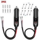<!--F#f_0-->2Pack 12V 15A Fused Car Cigarette Lighter Adapter Power Male Plug with Leads D<!--F/-->