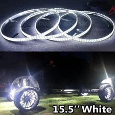 Pure White 15.5'' LED Wheel Ring Lights For Truck Car Strobe Rim Lights Switch