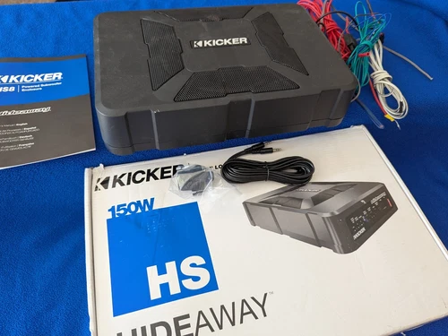 Kicker HS8 8" Hideaway Powered 150W Subwoofer Enclosure Hide Away complete