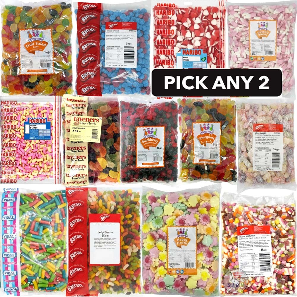 Elige N Mix RETRO DULCES DULCES Niños Galletas Fiesta Al por Mayor Bolso 3 kg-Elige cualquiera 2