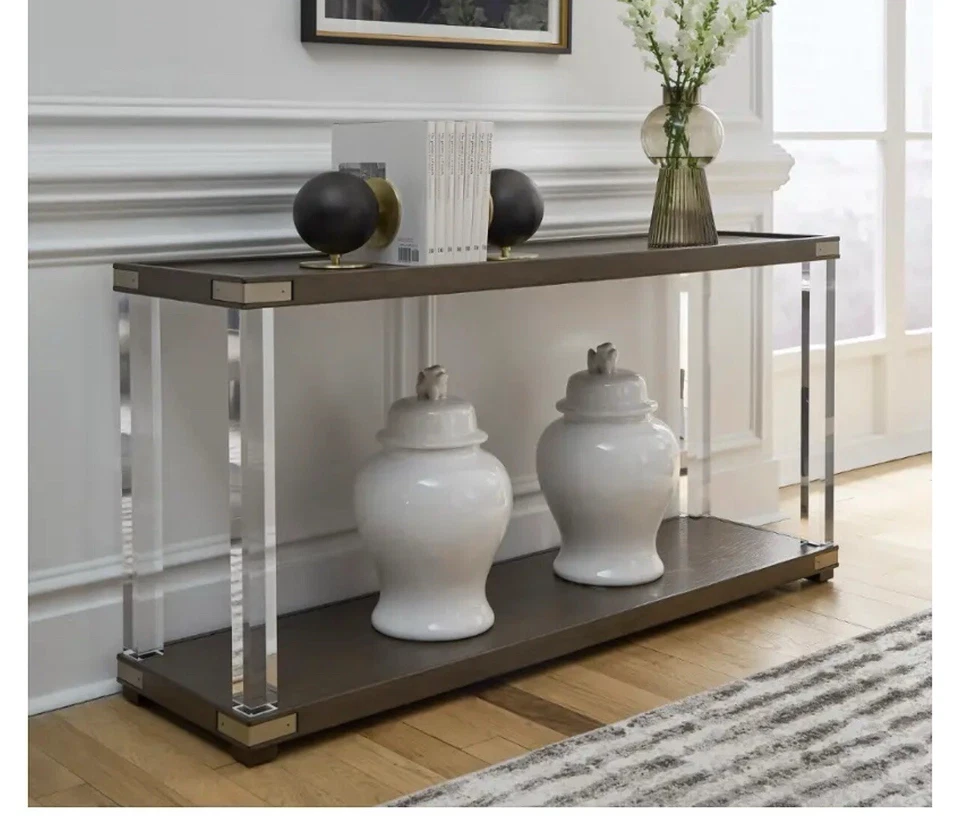 Mesa consola acrílica Pulaski Furniture Boulevard en madera oscura P306DJ259 Foto 2 de 3