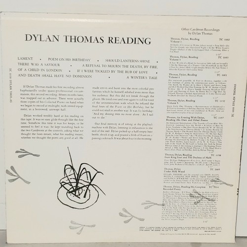 DYLAN THOMAS Reading Volume 2 LP VG+ Caedmon Vinyl TC1018 Poetry - Picture 2 of 3