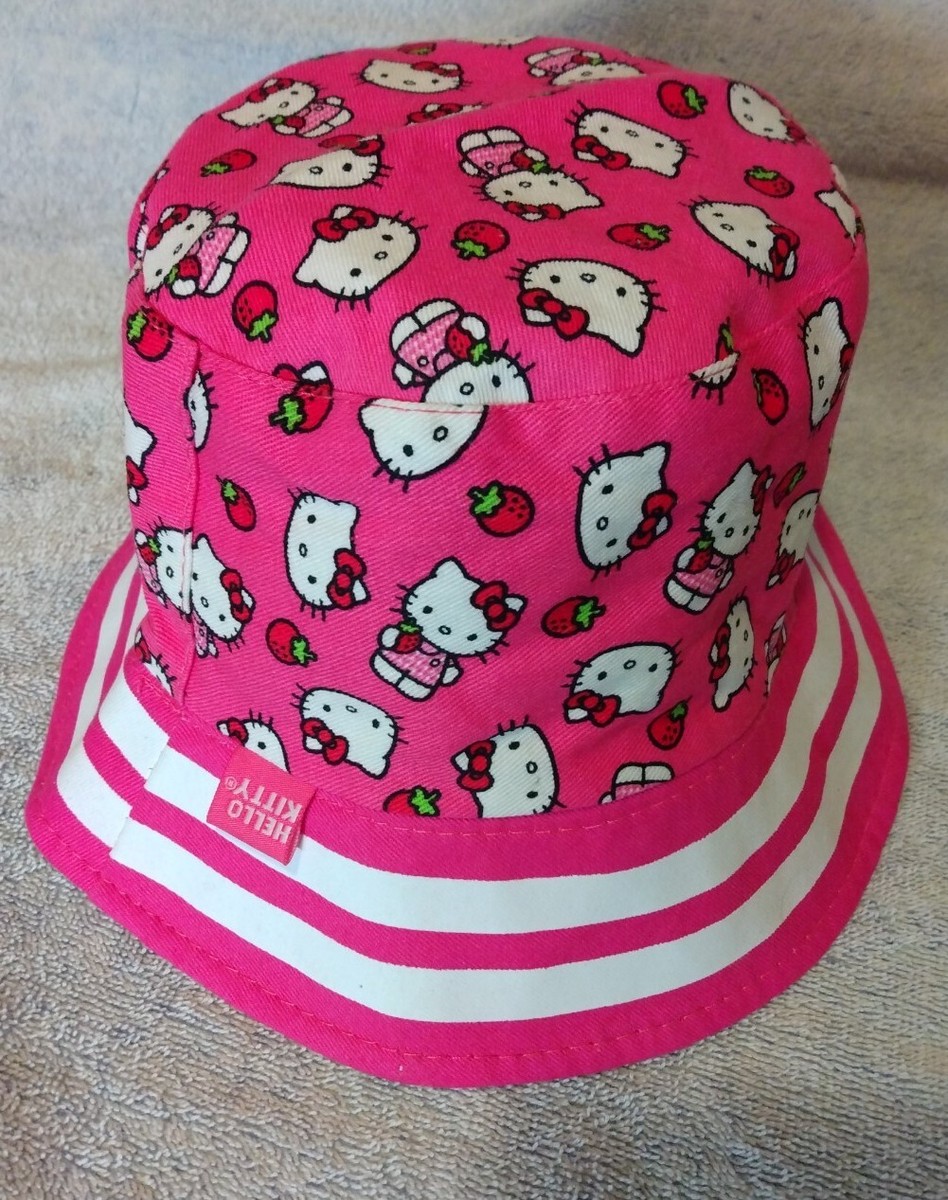 Hello Kitty Pink Strawberry Bucket Hat HelloKitty Sun/Bucket Hat Toddler OneSize Pink Strawberry  main image 2