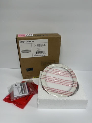 NIB Quoizel Lighting OST1708W Outskirt 7.5" 12W 1 LED Flush Mount Fresco (NEW) - Picture 3 of 5