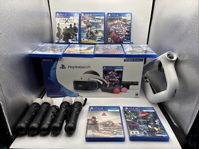 MASSIVE PlayStation VR Headset Bundle With 9 Games & 5 Controllers + VR Aim Gun