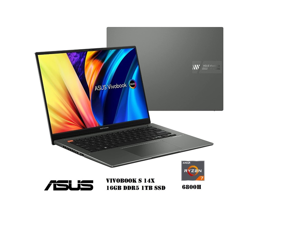 ASUS VivoBook S 14X OLED Laptop AMD Ryzen 7 6800H CPU 16GB RAM 1TB SSD Win11