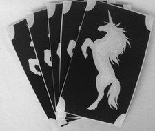 bm626 TEMPORARY GLITTERTATTOO 10 x stencil unicorn prancing glitter tattoo L K 
