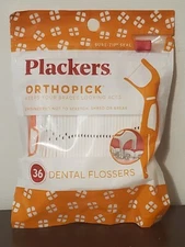 Plackers Orthopick Dental Flosser Floss Picks for Use with Braces - Pack of 36