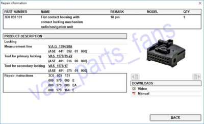 18 Pin Aux Interface Housing for VAG VW Audi SEAT Skoda Navi MFD2 