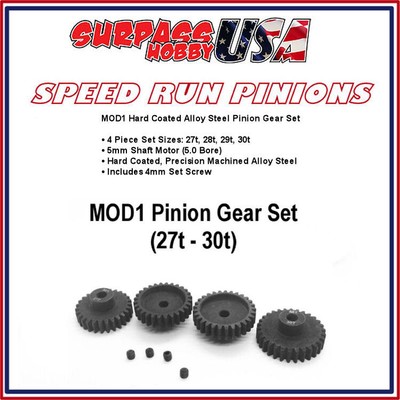 Surpass USA MOD1 SPEEDRUN Pinion Gear Set 27t 28t 29t 30t Hard Coated Steel (4)