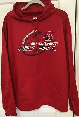 NWT BADGER SPORT pullover hoodie sweatshirt FOOTBALL men's L