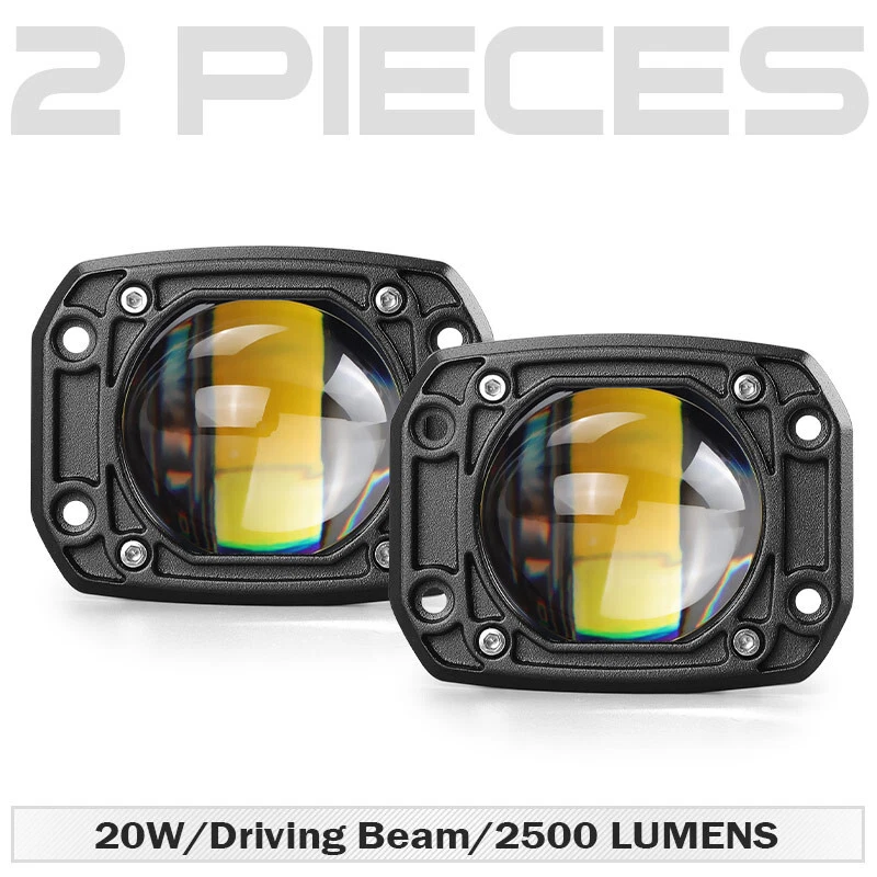 3in 20W LED Work Light Flush Mount Flood Pods Fog Lamp Off-Road SUV ATV Truck X2 - Image 2 of 4
