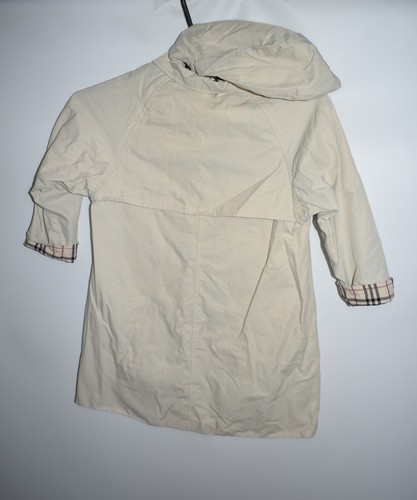 Burberry Kids Light Trench Coat Hooded Jacket Nova Check Beige Sz 3 - Picture 7 of 21