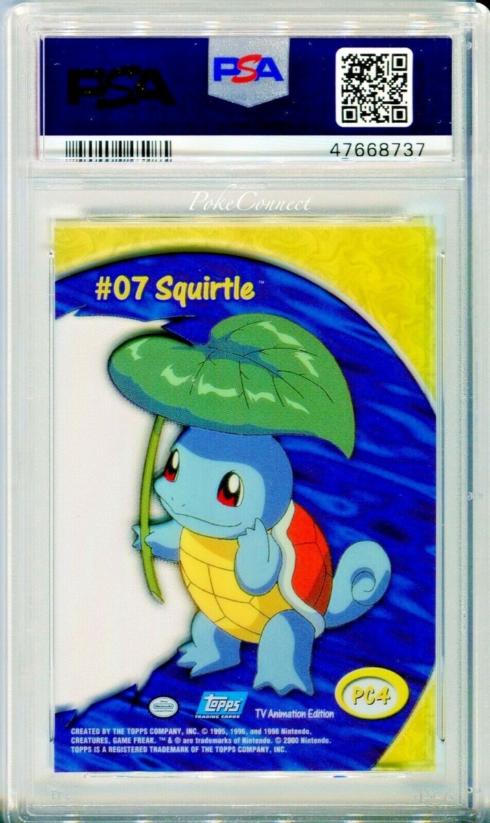 PSA 9 MINT Pokemon Squirtle Topps Clear Card PC4 2000 TV Animation