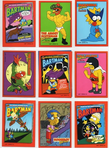 Full Set    10 Simpsons Bartman Trading card  Set