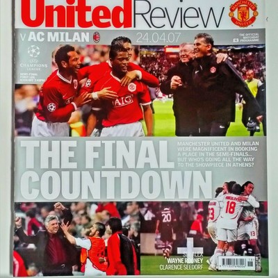 Manchester United V Ac Milan 24 4 2007 Uefa Champions League Semi Final 1st Leg Ebay