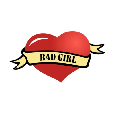 INKING HOUSE Bad Girl Herz TEMPORÄRES TATTOO hält eine Woche frech frech rock chic