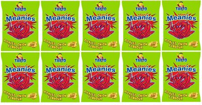 10 bags of Mega Meanies Pickled Onion Flavoured maize snack 35g each/total: 350g