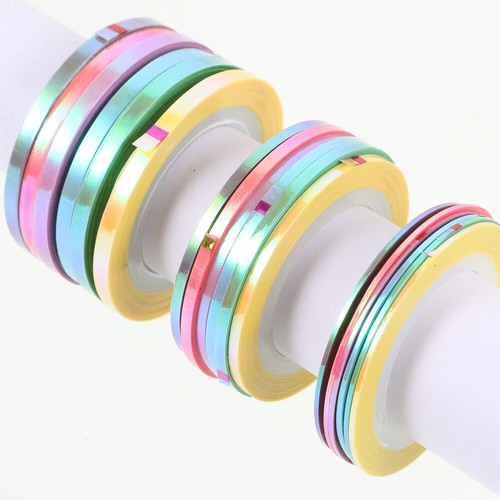 2 Pieces Adhesive Decals Strips Nail Sticker Art Gold Thread Stickers