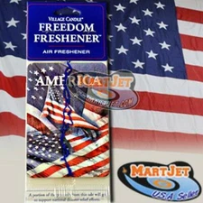 24 Pack - Sweet Balsam Hanging Freedom Car Air Fresheners America USA Flag Pride