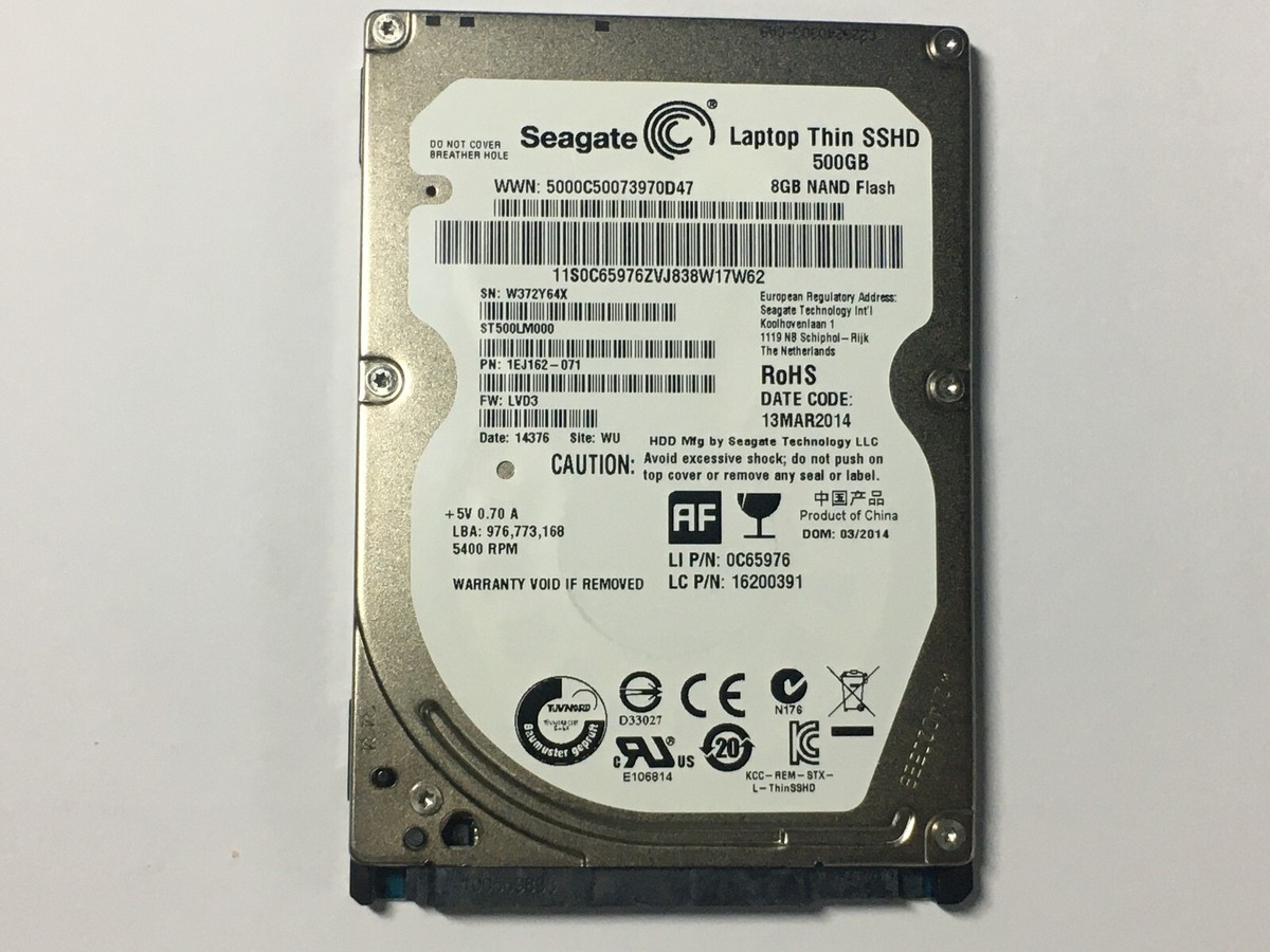 Seagate Laptop Thin SSHD 500GB 8GB NAND Flash 7mm 5400rpm Hybrid