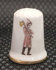 Ye Olde England Fine Bone China Axeman Thimble Made in England 3cm Tall Peasant