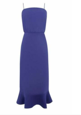 Oasis Ladies Blue Square Neck Satin Column Midi Dress UK Size 10 for sale  online | eBay