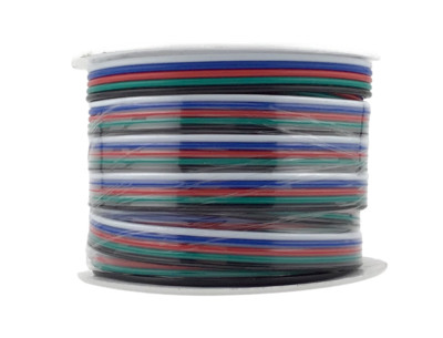 RGBSIGHT 40FT 18 Gauge RGBW LED Strip Extension Cable 18AWG 5pin 5 Color Stand