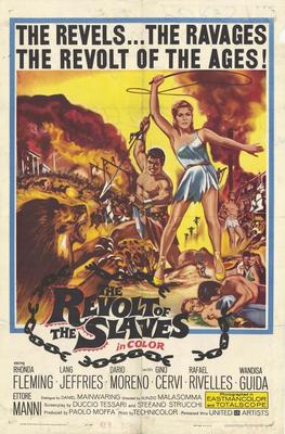 THE REVOLT OF THE SLAVES Movie POSTER 27x40 Rhonda Fleming Lang Jeffries Dario